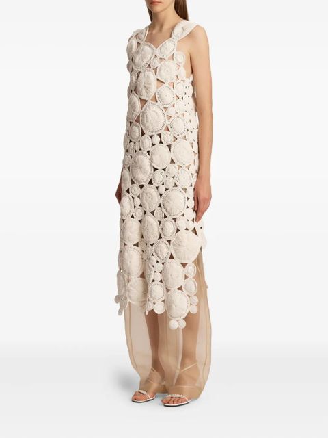KHAITE Avalon circular-appliqué maxi dress - Neutrals - zdjęcie produktu nr 2