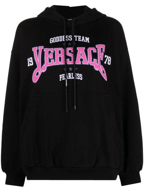 Versace logo-print cotton hoodie - Black - zdjęcie produktu nr 1