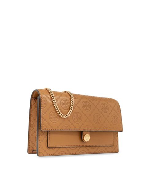 Tory Burch T monogram leather crossbody bag - Brown