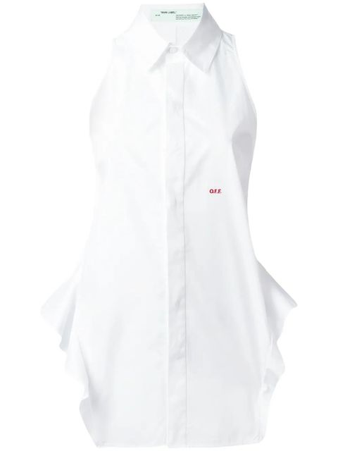Off-White ruffled trim sleeveless shirt - zdjęcie produktu nr 1