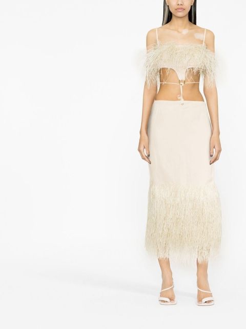 Jacquemus La robe Raphia fringed dress - White - zdjęcie produktu nr 2