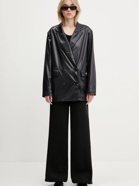 adidas Originals spodnie dresowe Essentials Wide Leg Fleece damskie kolor czarny gładkie JX5251