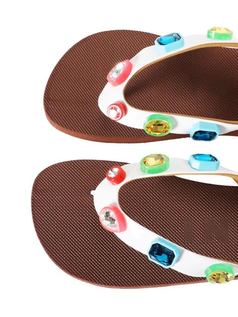 Marni crystal-embellished sandals - White