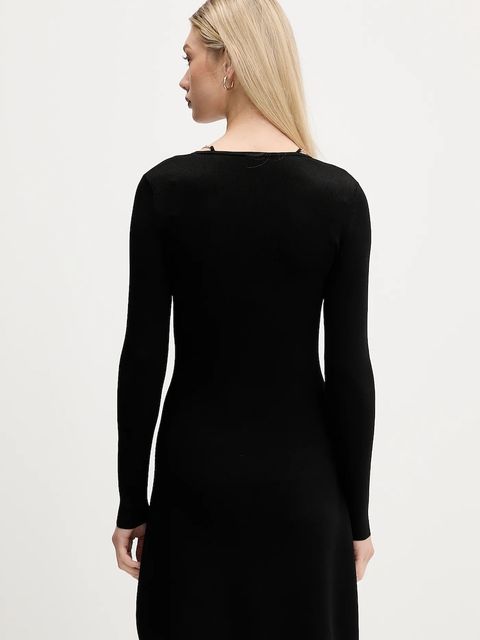 HUGO sukienka kolor czarny midi dopasowana 50548244