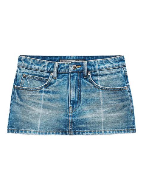 Alexander Wang faded fold-line denim skirt - Blue - zdjęcie produktu nr 1
