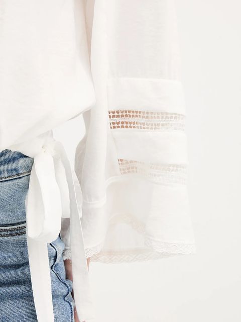 MUNTHE bluzka UROSE damska kolor biały gładka 255101825521