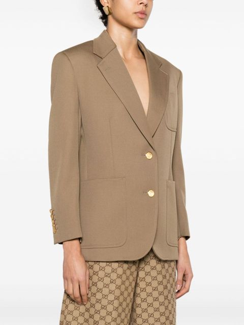 Gucci Horsebit-detail single-breasted blazer - Brown
