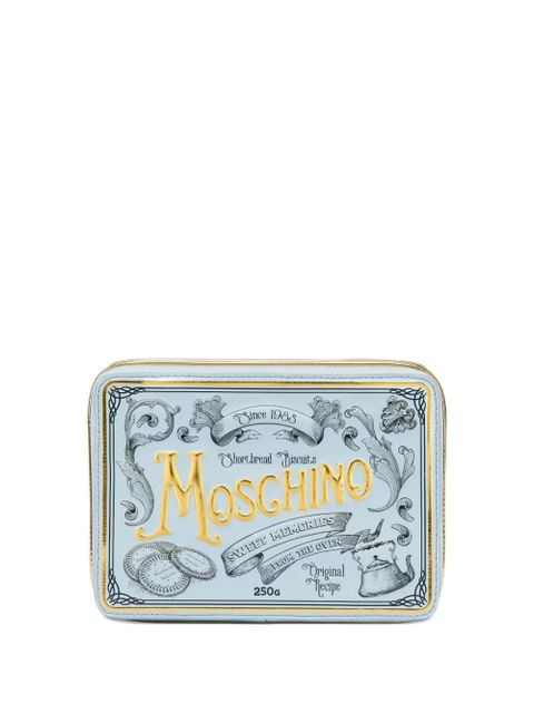 Moschino logo-embossed clutch - Blue - zdjęcie produktu nr 1