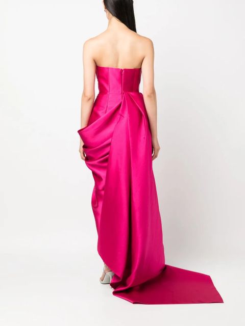 Solace London The Raya draped satin gown - Pink