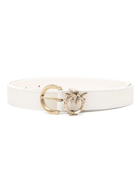 PINKO Love-Birds-motif leather belt - White - zdjęcie produktu nr 1
