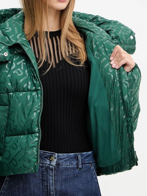 Pinko kurtka kolor zielony zimowa 105438 A2PY