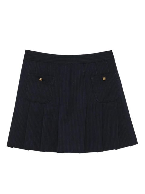 SANDRO pinstripe pleated mini skirt - Blue - zdjęcie produktu nr 1