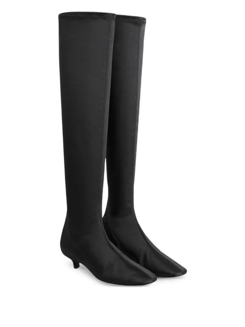 TOTEME 40mm satin knee-high boots - Black