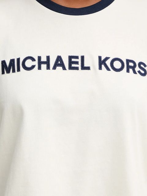 MICHAEL Michael Kors t-shirt bawełniany damski kolor beżowy MF551WN2ZU