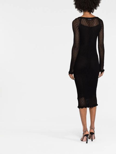 Blumarine floral-appliqué knitted top - Black