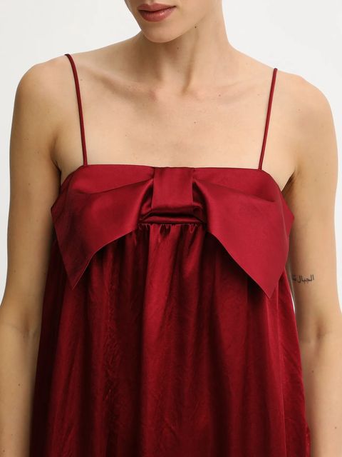 Undress Code sukienka kolor bordowy maxi rozkloszowana 1081