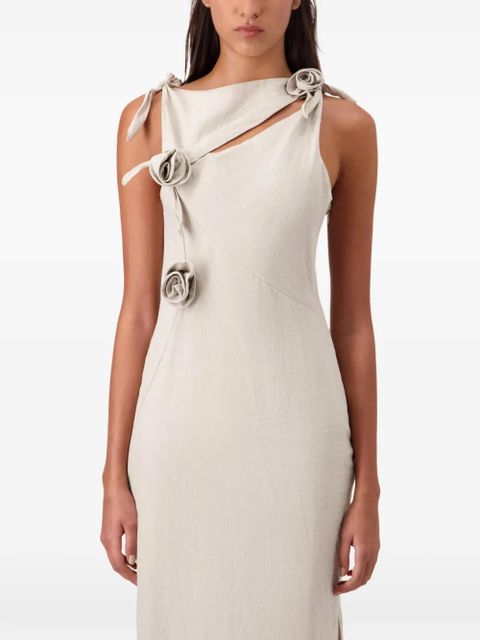 Coperni rosette knots flower gown maxi dress - Neutrals