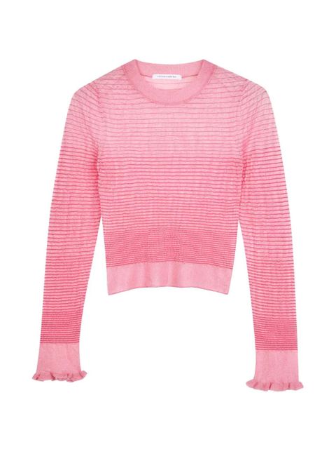 Cecilie Bahnsen fringed-cuff long-sleeve top - Pink - zdjęcie produktu nr 1