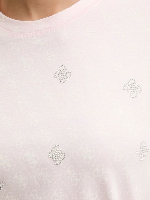 Guess t-shirt bawełniany RHOMBUS damski kolor różowy V5BI14 I3Z14