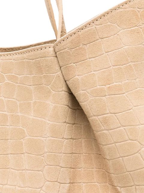 Elleme Dimple crocodile-effect tote bag - Neutrals