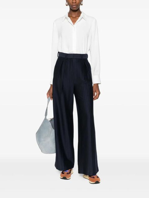Max Mara pinstripe-pattern pleated trousers - Blue - zdjęcie produktu nr 2