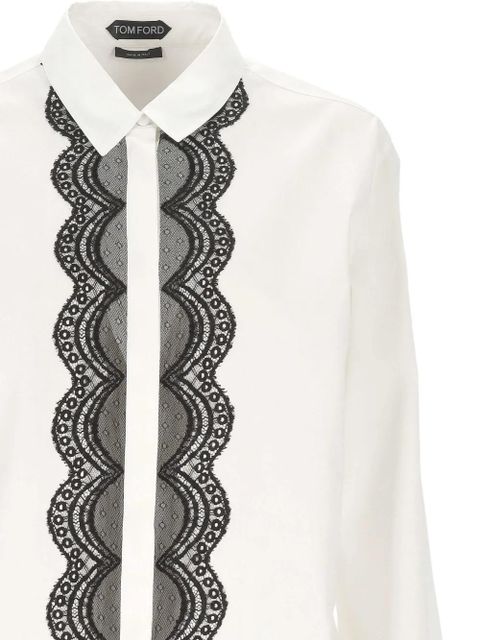 TOM FORD lace-detail shirt - White