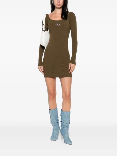 Diesel ribbed logo-detail dress - Green