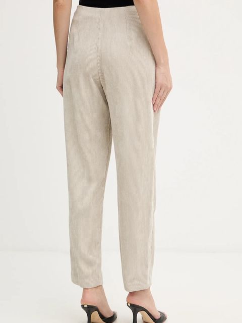 Armani Exchange spodnie damskie kolor beżowy fason chinos high waist XW001268 AF16202