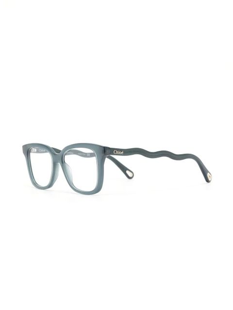 Chloé Eyewear logo-lettering cat-eye glasses - Blue - zdjęcie produktu nr 2