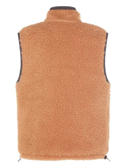 Miu Miu Teddy zip pocket gilet coat - Brown