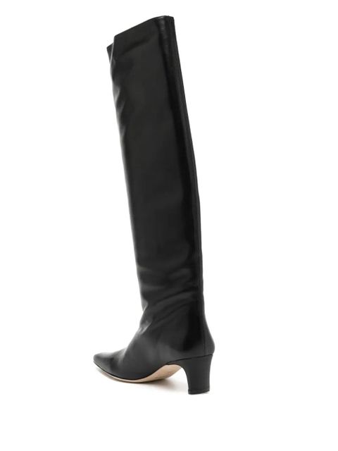 STAUD Wally 55mm knee-high leather boots - Black