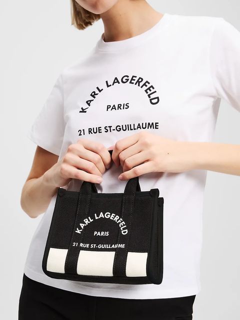 Karl Lagerfeld torebka bawełniana K/RSG kolor czarny A3W50027 - zdjęcie produktu nr 2