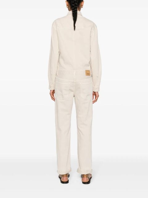 ISABEL MARANT Imane long-sleeve denim jumpsuit - Neutrals