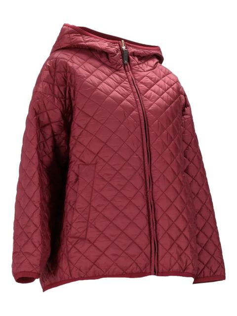 Max Mara quilted-hooded jacket - Red