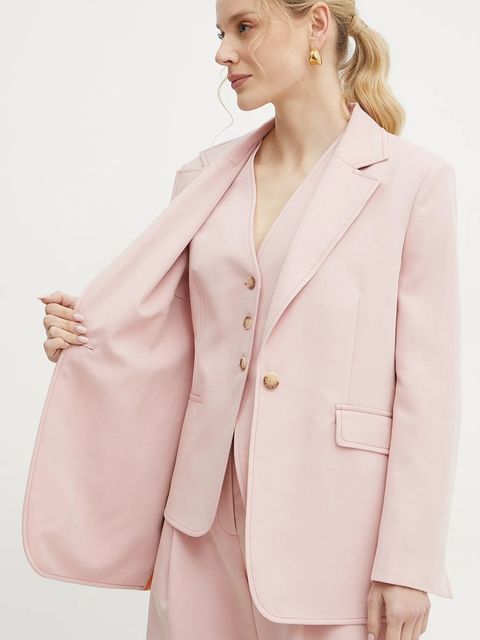 BOSS Orange marynarka z domieszką lnu