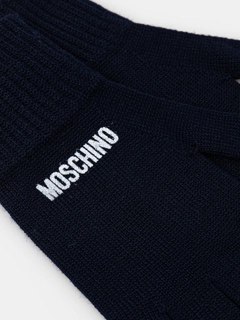 Moschino rękawiczki z dodatkiem wełny damskie kolor granatowy M3326 65444 - zdjęcie produktu nr 2
