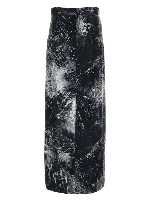 Alexander McQueen abstract-print skirt - Black - zdjęcie produktu nr 2