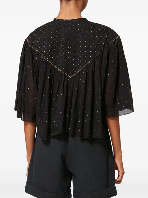 MARANT ÉTOILE Veenia ruffled dotted blouse - Black