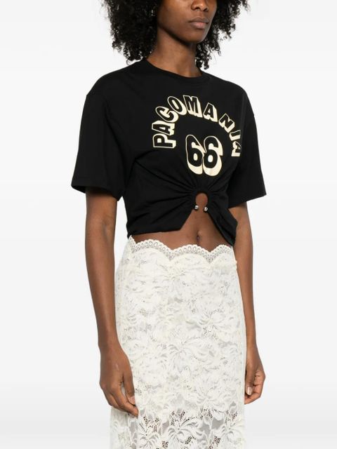 Rabanne ring-detail T-shirt - Black