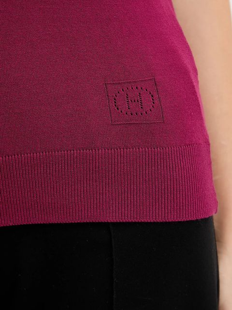 Silvian Heach kamizelka WARMI damski kolor różowy lekki z golfem GPA25037LU