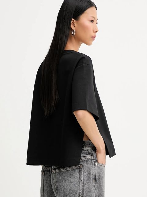 MUNTHE t-shirt bawełniany RACH damski kolor czarny 254101325426