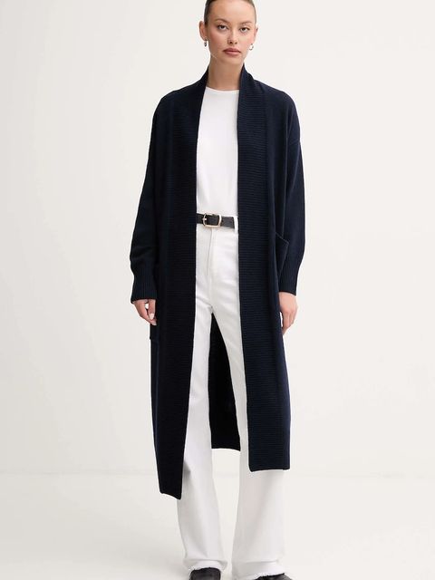 Barbour kardigan z dodatkiem wełny LUNA damski kolor granatowy lekki LKN1661 - zdjęcie produktu nr 1