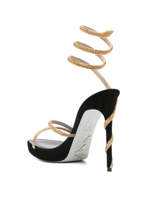 René Caovilla Margot spiral embellished sandals - Gold