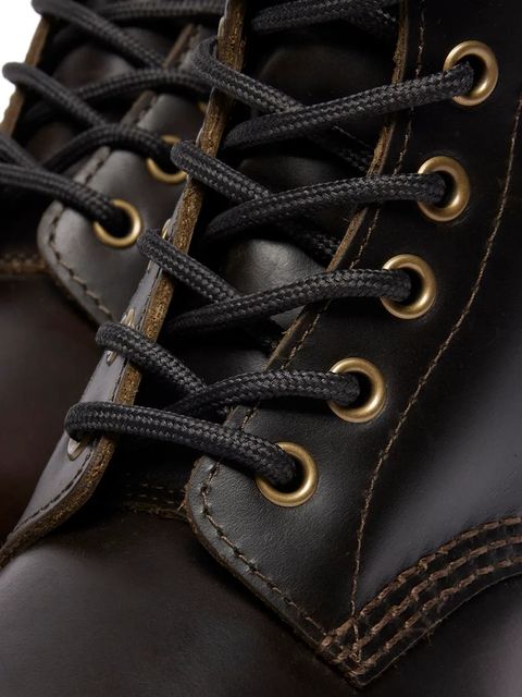 Dr. Martens workery skórzane 1460 Serena damskie kolor brązowy na platformie lekko ocieplone DM41414020