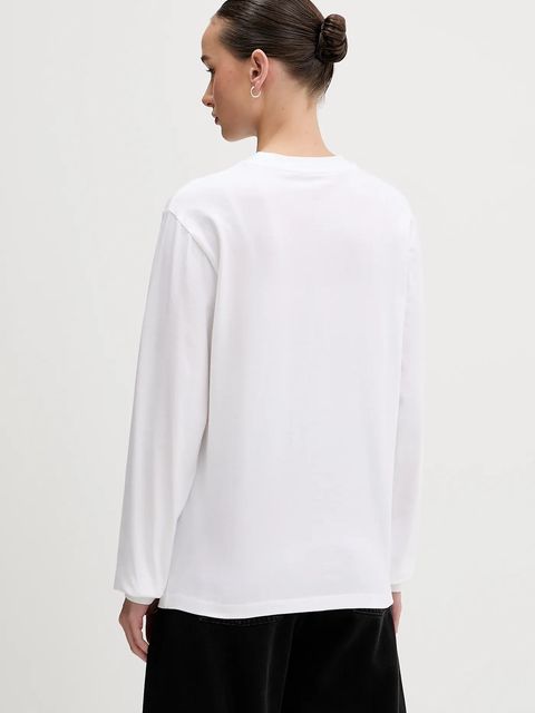 Carhartt WIP longsleeve bawełniany kolor biały - zdjęcie produktu nr 2