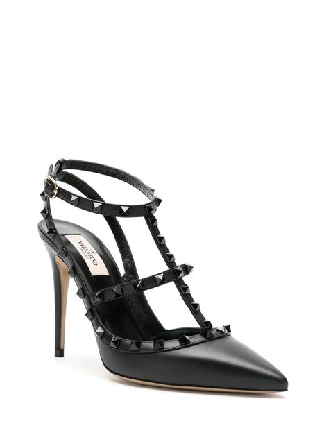 Valentino Garavani 100mm Rockstud strap pumps - Black