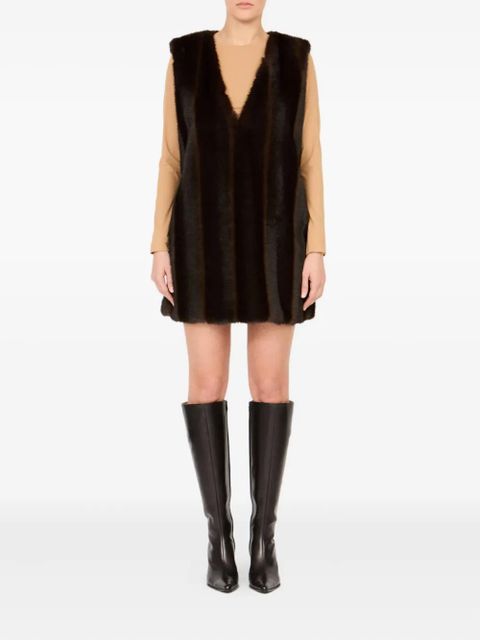 MM6 Maison Margiela faux-fur mini dress - Black - zdjęcie produktu nr 2