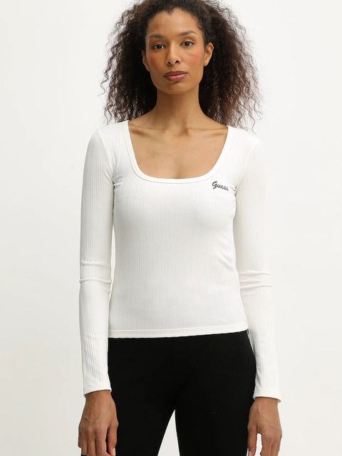 Guess longsleeve FABIA kolor beżowy V5BP03 K1932 - zdjęcie produktu nr 1