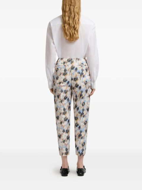 Marni bouquet print tapered trousers - Neutrals