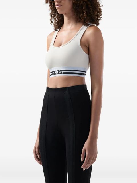 GCDS logo-band tank top - White